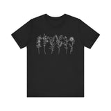 Unisex Jersey Short Sleeve Tee with Wild Flowers Print in Black