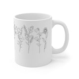 Wild Flowers Mug – White ceramic mug with floral design