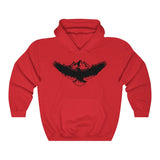 Eagle Hoodie with Bold Graphic - Unisex Heavy-Blend Sweatshirt in Red