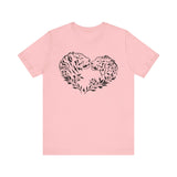 Tigers Heart Tee with tiger graphic and heart design in Pink