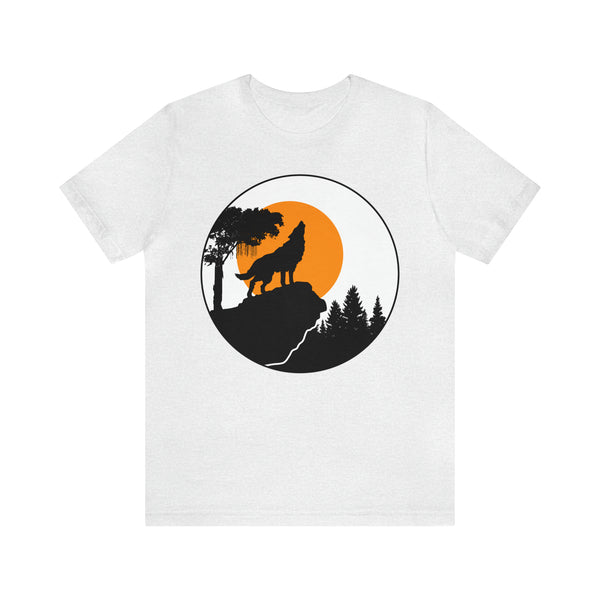 Howling Wolf Tee - Unisex Jersey Short Sleeve T-Shirt in Ash