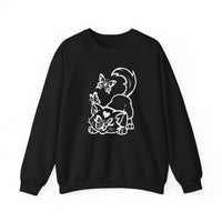 Adorable kitty sweatshirt with cute design in Black