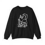 Adorable kitty sweatshirt with cute design in Black