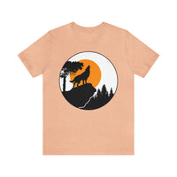 Howling Wolf Tee - Unisex Jersey Short Sleeve T-Shirt in Heather Peach