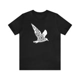 Flying Bird Tee front design - Unisex cotton shirt in Black