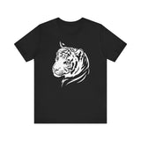 Tiger graphic tee front view – high-quality cotton shirt in Black