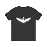 Eagle graphic tee with mountain design in Dark Grey Heather