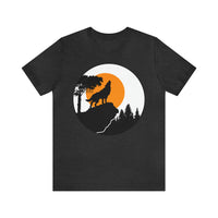 Howling Wolf Tee - Unisex Jersey Short Sleeve T-Shirt in Dark Grey Heather