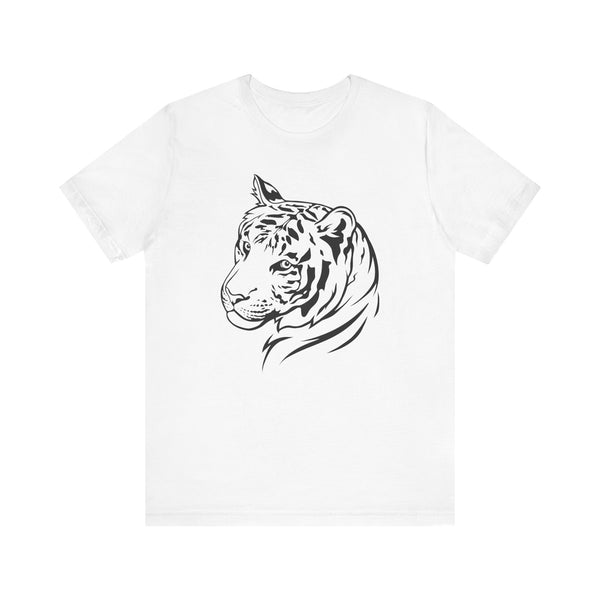 Tiger graphic tee front view – high-quality cotton shirt in White