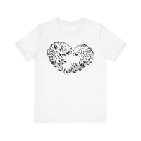 Tigers Heart Tee with tiger graphic and heart design in White