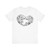 Tigers Heart Tee with tiger graphic and heart design in White