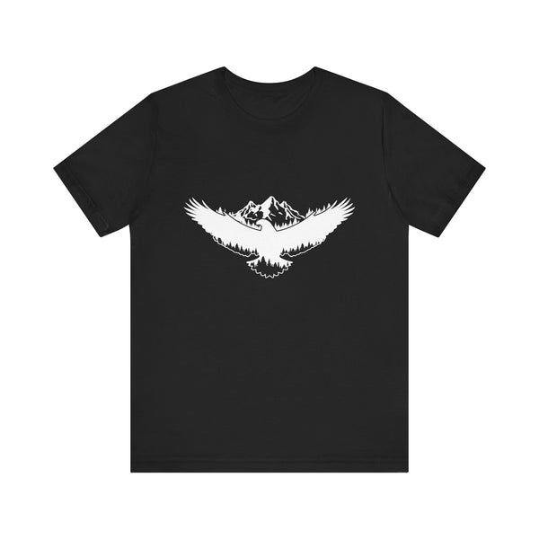 Eagle graphic tee with mountain design in Black