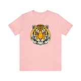 Tiger print graphic on high-quality cotton tee in Pink