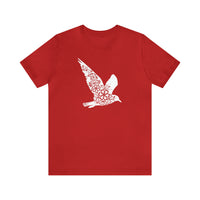 Flying Bird Tee front design - Unisex cotton shirt in Red