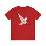 Flying Bird Tee front design - Unisex cotton shirt in Red