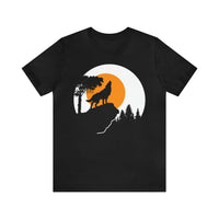 Howling Wolf Tee - Unisex Jersey Short Sleeve T-Shirt in Black