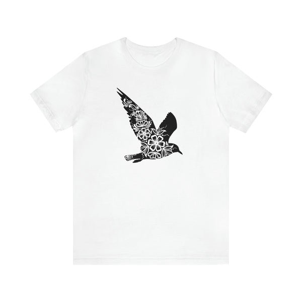 Flying Bird Tee front design - Unisex cotton shirt in White