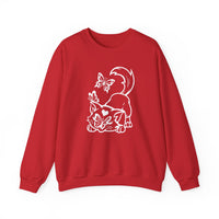 Adorable kitty sweatshirt with cute design in Red