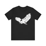 Eagle design graphic on unisex jersey short sleeve tee in Black