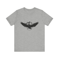 Eagle graphic tee with mountain design in Athletic Heather