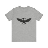 Eagle graphic tee with mountain design in Athletic Heather