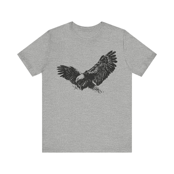 Eagle design graphic on unisex jersey short sleeve tee in Athletic Heather