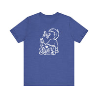 Kitty Tee - Cat Graphic Tee in Heather True Royal