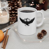 11 oz White Ceramic Mug with Eagle Design