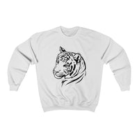 Tiger Sweatshirt front view featuring bold tiger graphic - White