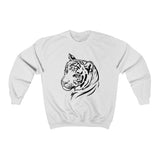 Tiger Sweatshirt front view featuring bold tiger graphic - White