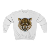 Angry Wolf Sweatshirt with Graphic Print - White