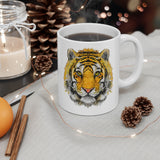 Ceramic Tiger Mug for coffee - White with tiger design