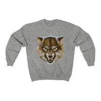 Angry Wolf Sweatshirt with Graphic Print - Sport Grey