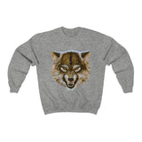 Angry Wolf Sweatshirt with Graphic Print - Sport Grey