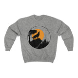 Howling Wolf Print Sweatshirt fabric in Grey Sport