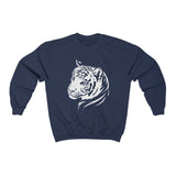 Tiger Sweatshirt front view featuring bold tiger graphic - Navy