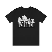 Trees Tee - Front view showing tree graphic desig in Black