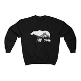 Front view of Bearvironment Sweatshirt with hand-drawn bear landscape - Black