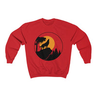 Howling Wolf Print Sweatshirt fabric in Red