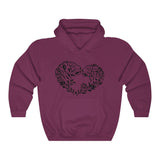 Tigers Heart hoodie with animal print graphic in Maroon