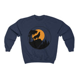 Howling Wolf Print Sweatshirt fabric in Navy