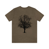 Single Tree Shirt - Simple Tree Design in Heather Olive