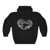 Tigers Heart hoodie with animal print graphic in Black