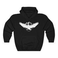 Eagle Hoodie with Bold Graphic - Unisex Heavy-Blend Sweatshirt in Black