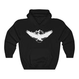 Eagle Hoodie with Bold Graphic - Unisex Heavy-Blend Sweatshirt in Black