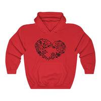 Tigers Heart hoodie with animal print graphic in Red