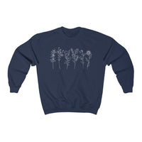 Wildflowers Sweatshirt with Floral Print in Navy