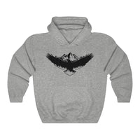 Eagle Hoodie with Bold Graphic - Unisex Heavy-Blend Sweatshirt in Sport Grey