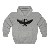 Eagle Hoodie with Bold Graphic - Unisex Heavy-Blend Sweatshirt in Sport Grey