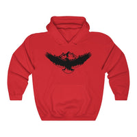 Eagle Hoodie with Bold Graphic - Unisex Heavy-Blend Sweatshirt in Red